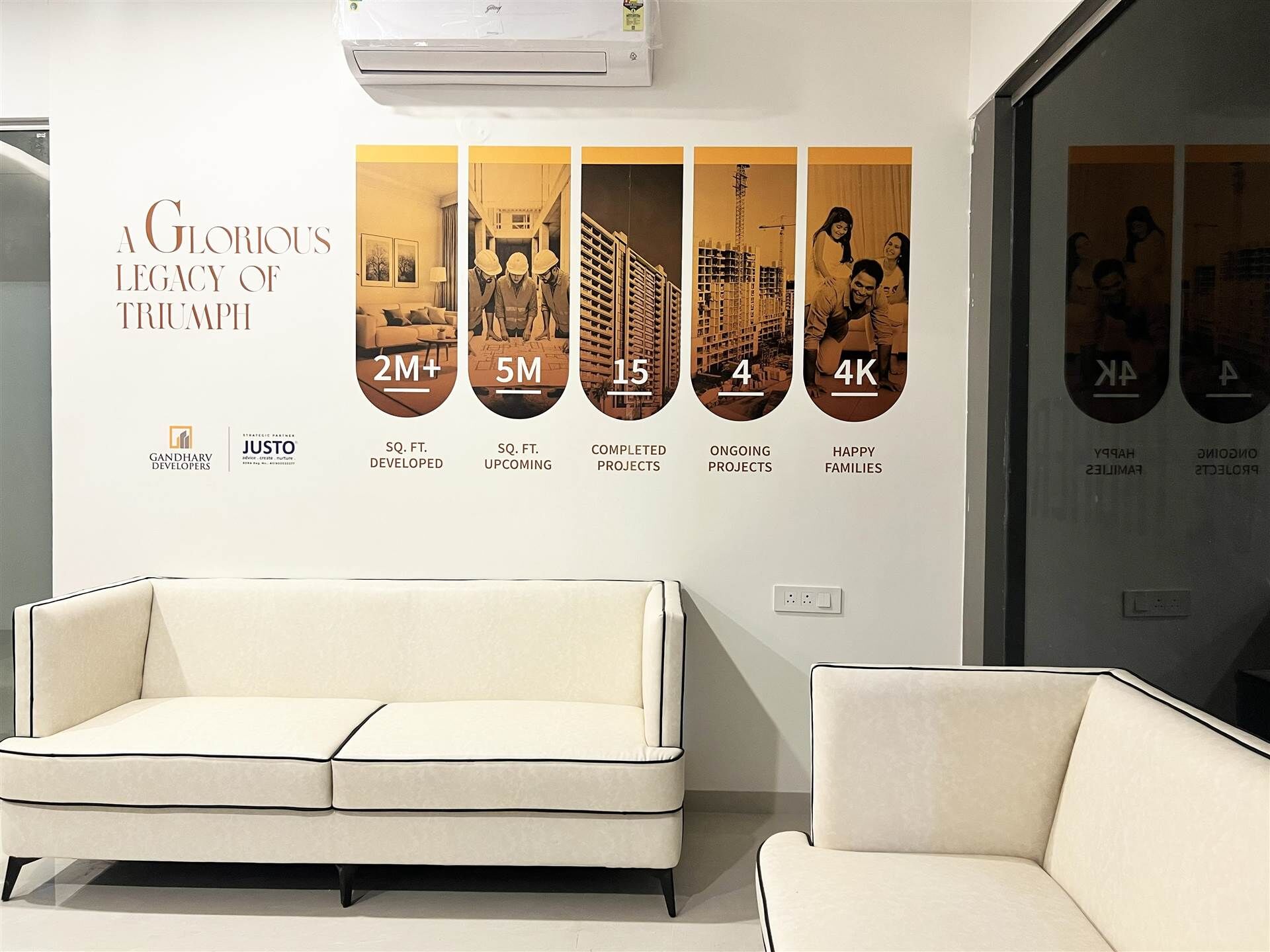 Commercial wallpaper installation – amenities wall mural
